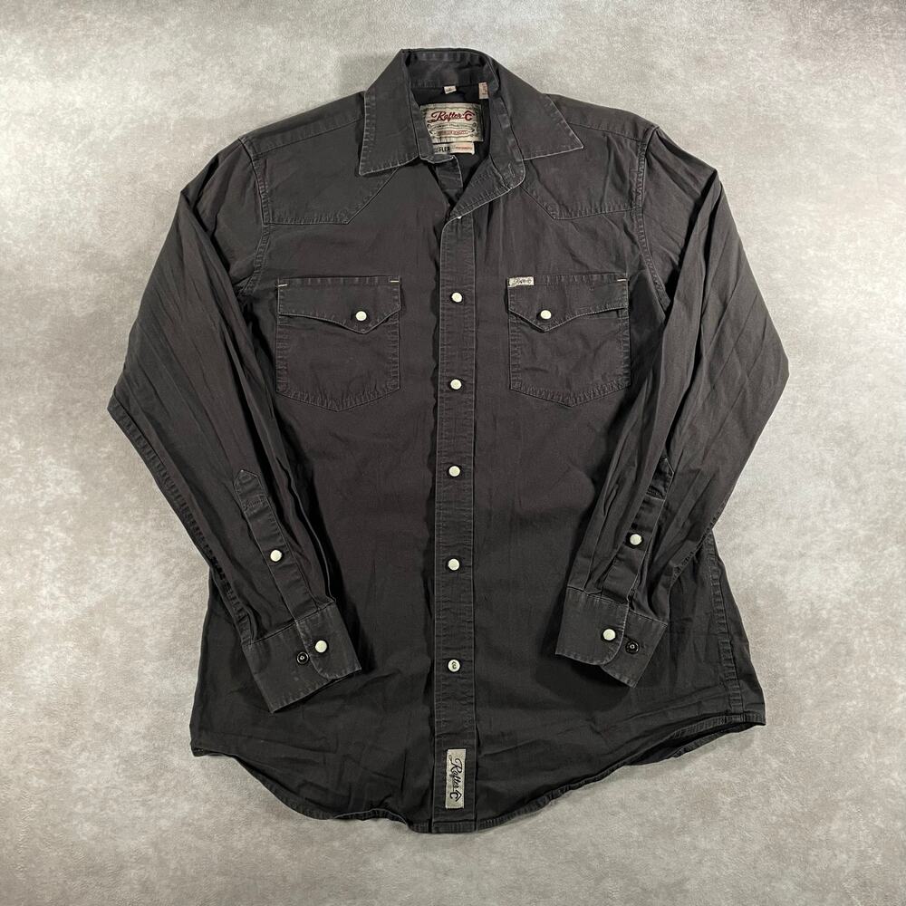 Rafter C Pro Flex Performance Dark Grey Button Up Mens Small